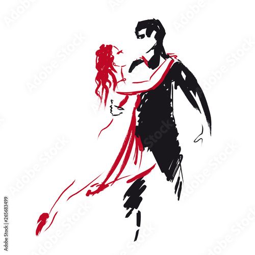 Dancing couple. Argentine tango. Tango dancers vector illustration