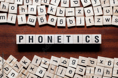 Phonetics word concept on cubes