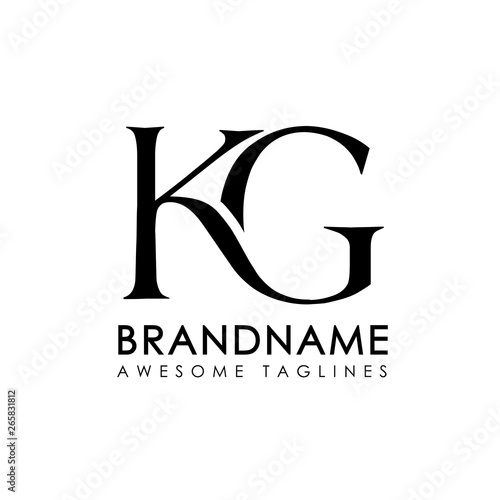 creative simple initial letters KG logo monogram style