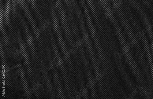 Synthetic black nylon fabric, cloth texture background