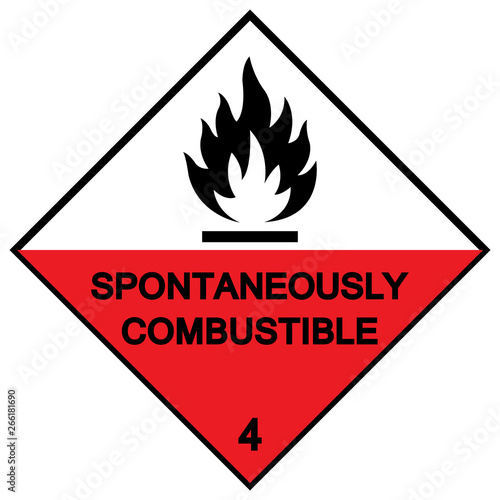 Spontaneously Combustible Symbol Sign, Vector Illustration, Isolate On White Background Label. EPS10