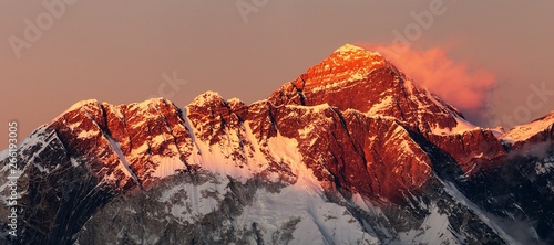 mount Everest Lhotse Nepal Himalayas mountains sunset