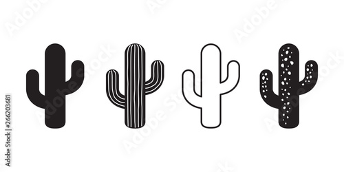 cactus icon vector logo symbol desert flower botanica plant garden summer tropical illustration doodle