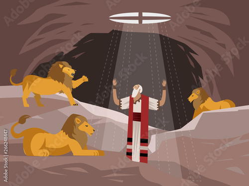 daniel in the lions den pit saved by god old testament tale