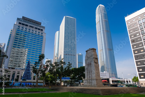 香港 中環（セントラル） 皇后像廣場 高層ビル群