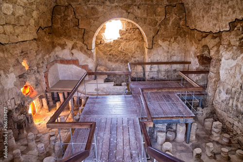 The ancient fortification Masada in Israel. Masada National Park in the Dead Sea region of Israel.