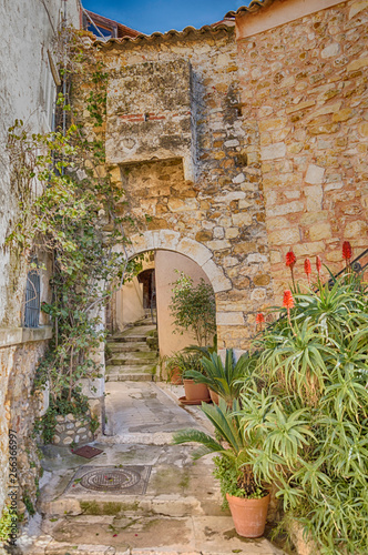 Little alley in the medieval village of Roquebrune Cap Martin
