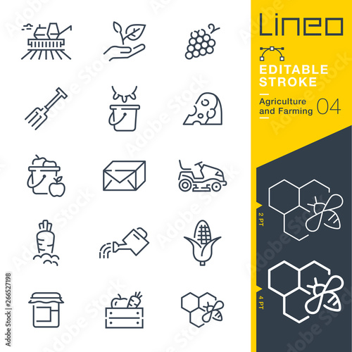 Lineo Editable Stroke - Agriculture and Farming line icons