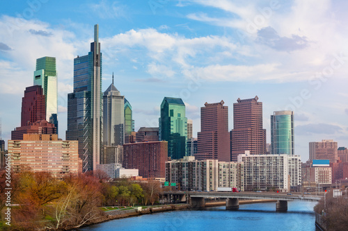 Skyline of Philadelphia and Delaware river, USA