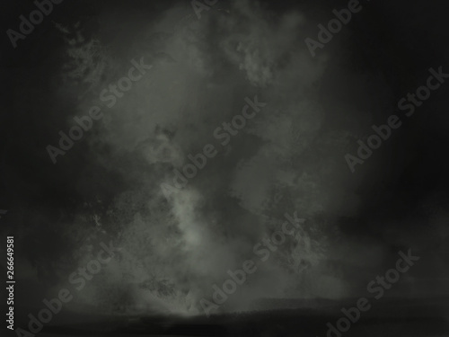 Fog Background. Abstract Scene Design. Realistic Illustration. Video Game Digital CG Artwork.