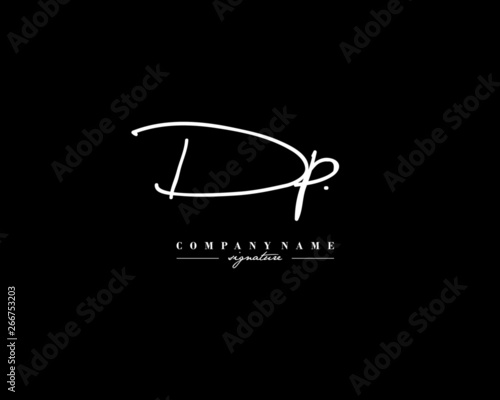 D P DP Signature initial logo template vector