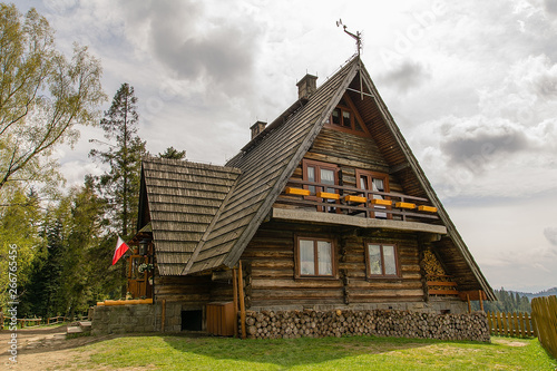 Mountain shelter of PTTK on Maciejowa near Rabka Zdroj (Poland)