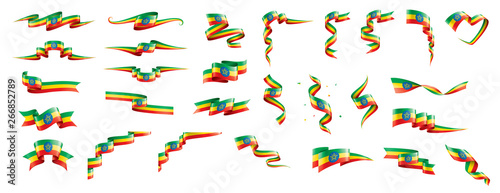 Ethiopia flag, vector illustration on a white background