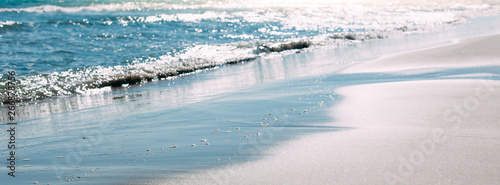 Summer sand beach and seashore waves background