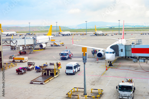 Planes, service equipment, Istanbul airport