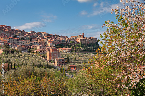 Chianciano Terme, Siena, Tuscany, Italy: landscape at spring of the ancient hill town