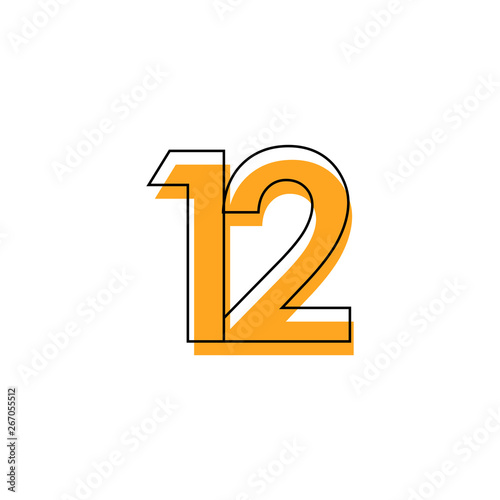 Number 12 Vector Template Design Illustration Design for Anniversary Celebration