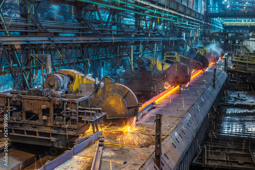 work process in metallurgical engineering at manufactory of steel plant 