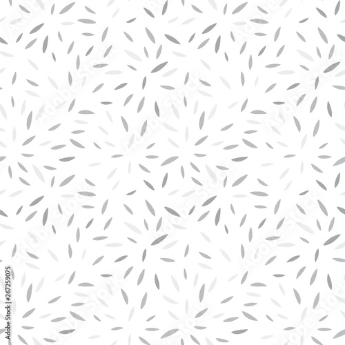 Vector organic seamless abstract background with simple white and grey shapes, freehand doodles pattern.