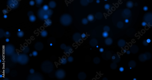 Dust particles. Abstract background of particles. Bokeh of lights on black background. 3d rendering