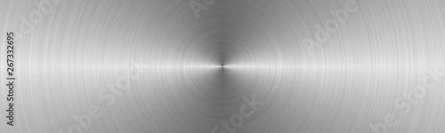 Circular brushed gray metal surface. Texture of metal. Abstract steel background