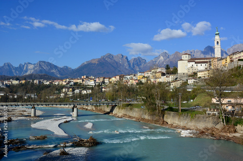 The Piave river sacred to the Italian homeland, passes through the city of Belluno,