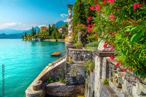 Lake Como with luxury villas and spectacular gardens, Varenna, Italy