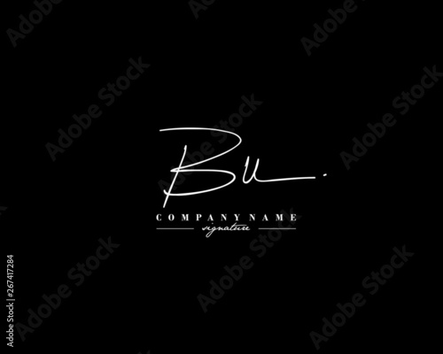 B U BU Signature initial logo template vector