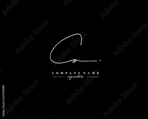 C A CA Signature initial logo template vector