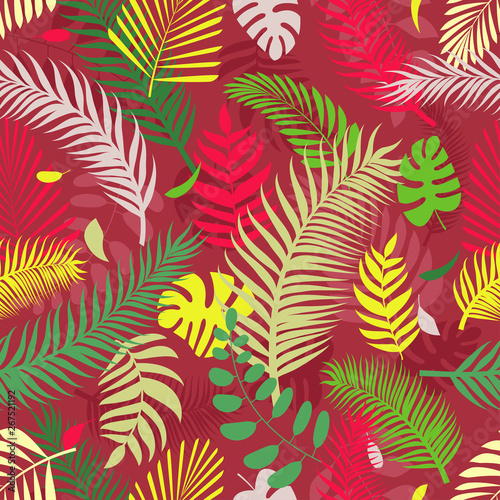 Summer exotic floral tropical palm leaves background. Ideal for textile.