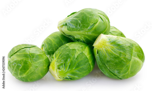 Brussels sprouts on white background