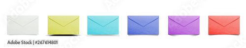 Set of color envelopes with different shadows