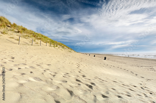 sand beach and blue sky by North sea