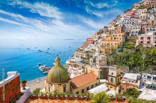 Beautiful Positano, Amalfi Coast in Campania, Italy.