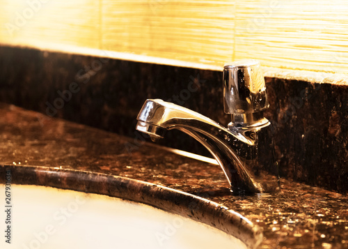 Faucet in the Restroom, Stainless steel water faucet