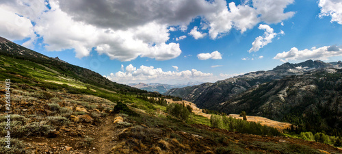 Pacific Crest Trail in Summer Crossing Donohue Pass Between Ansel Adams Wilderness and Yosemite National Park in California