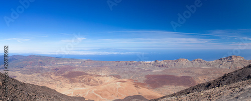Tenerife, view from hiking path to the summit, panorama