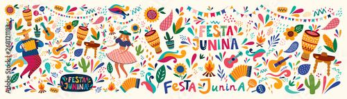 Beautiful vector illustration with design for Brazil holiday Festa Junina