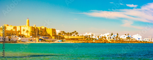 Monastir in Tunisia is an ancient city and popular tourist destination on the Mediterranean Sea.