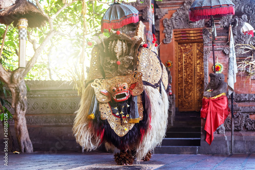 Barong dance performance, Balinese traditional dancing.