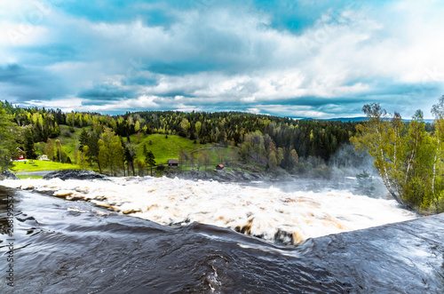 Wodospad Haugfossen Norwegia Norway Norge waterfall fossen