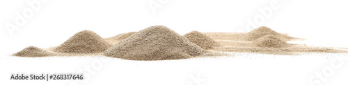 Desert sand pile, dune isolated on white background