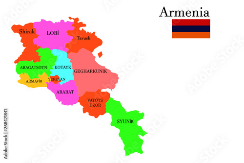 Armenia map vector illustration