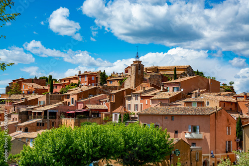 Roussillon, small Provensal town with large ochre deposits, located within borders of Natural Regional Park of Luberon