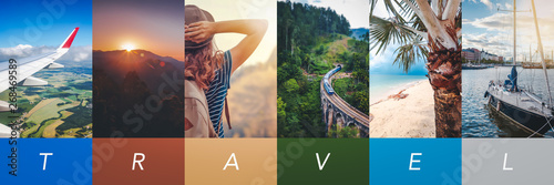 Travel concept background. Summer concept. Header format with copyspace, vertical stories