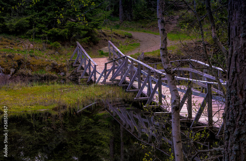 Rolandsjøen, jezioro, innsjø, lake, Norwegia, Skandynawia, Scandinavia, most, bridge, bru, wiosna, spring,