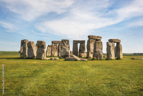 Stonehenge an ancient prehistoric stone monument near Salisbury, UK, UNESCO World Heritage Site .