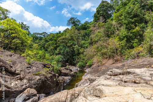Scenic view of the river from Khlong Phlu Waterfall on Koh Chang island, Thailand