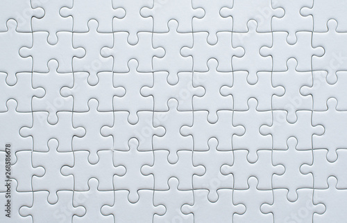 Puzzle pieces grid,Jigsaw puzzle white colour,Success mosaic solution template,Horizontal