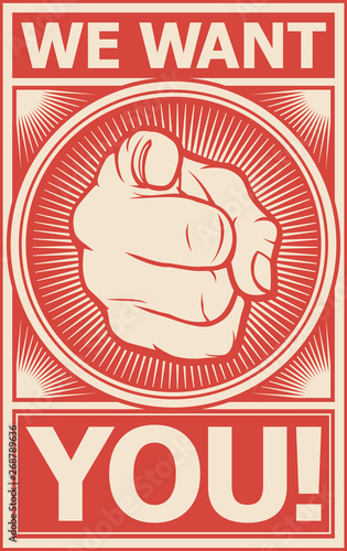 we want you vector poster